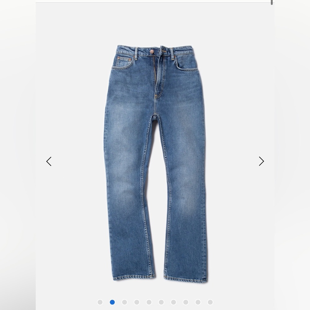 Rowdy Ruth Nudie Jeans Blue Flare Wide Leg Denim - Picture 2 of 2